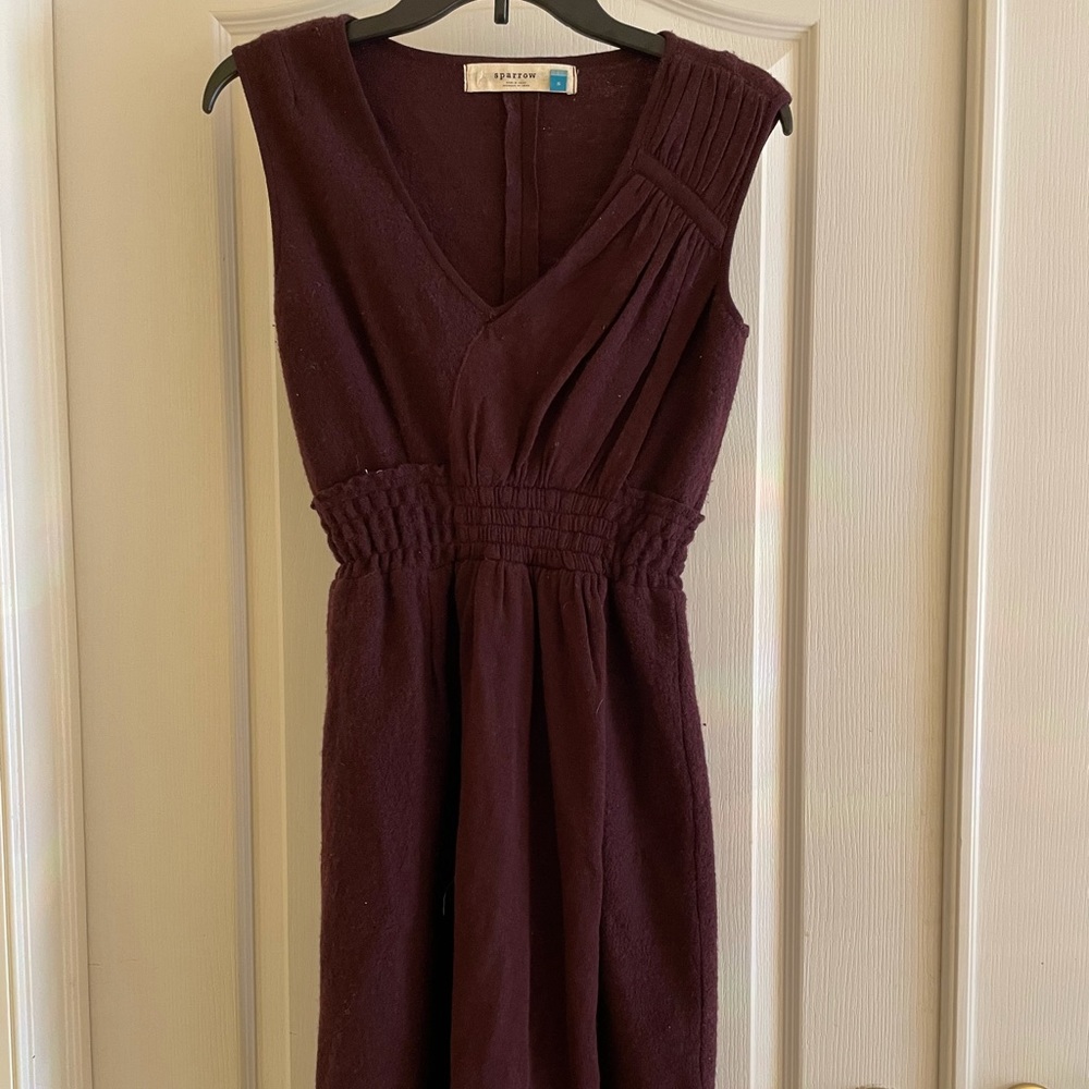 Small Knit Burgundy Sparrow Dress w/ Cinched Waist